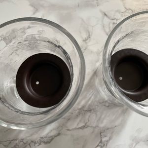 Set of tea light candle holders.